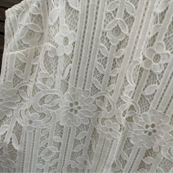 Speechless Junior Womens White Ivory Sleeveless Lace Lined Shift Dress - Picture 7 of 8